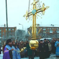 Изготовление, Освящение золотого креста колокольни Спасо-Вознесенского женского монастыря, г.Смоленск.