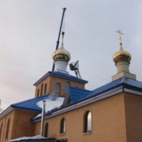 Монтажные работы на Храме Благовещения Пресвятой Богородицы в Москве (р-н Царицино)